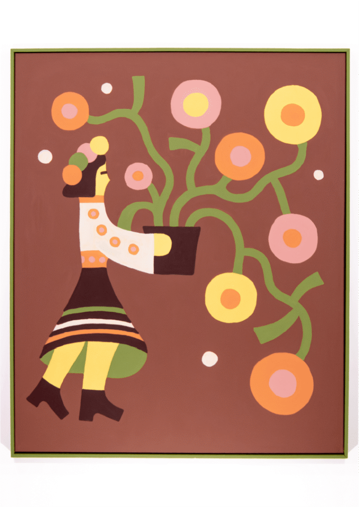 Woman with flowers