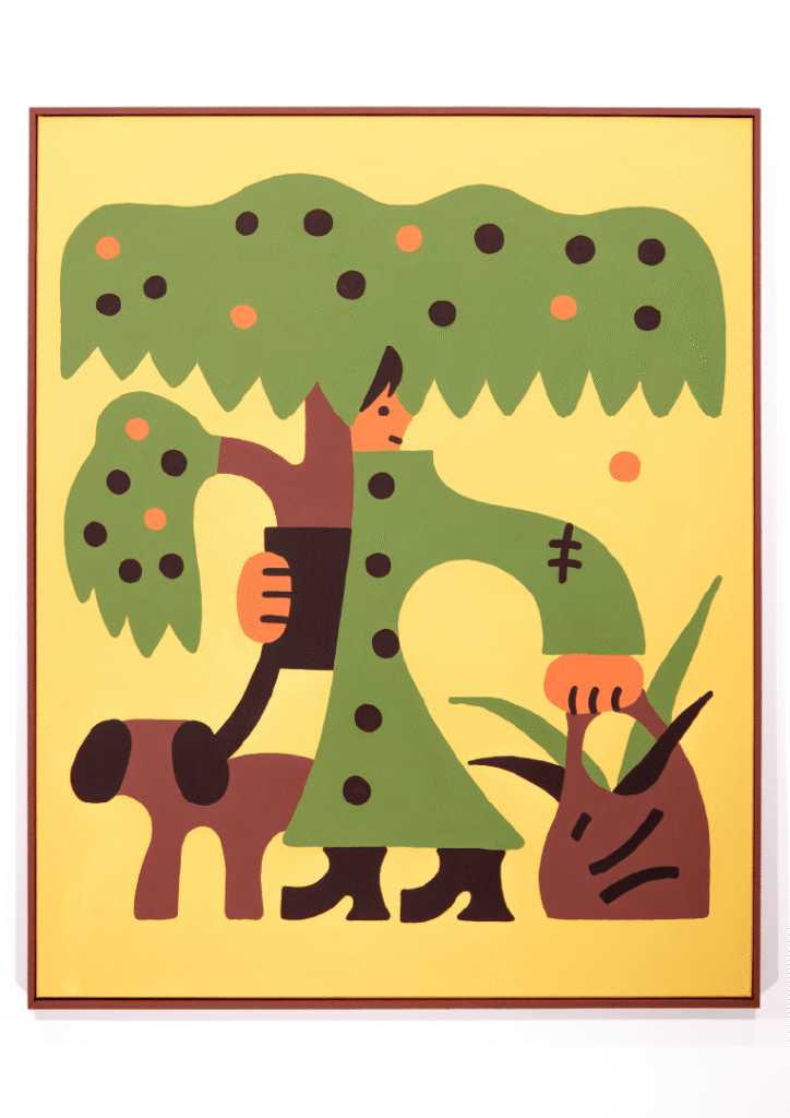 Man with plants